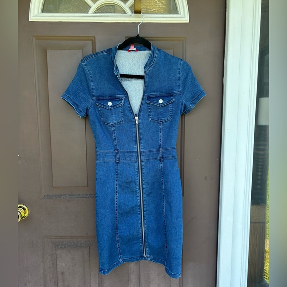 Guess Blue Denim Mini Dress - Picture 1 of 4
